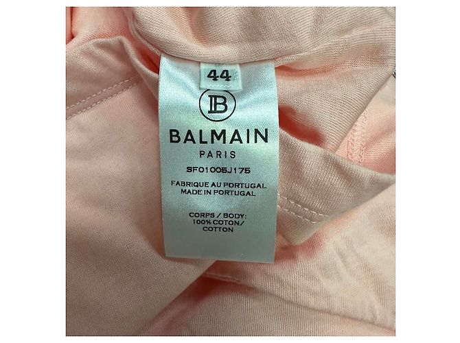 Camiseta Balmain con recortes y botones decorados en algodón melocotón - vista 6