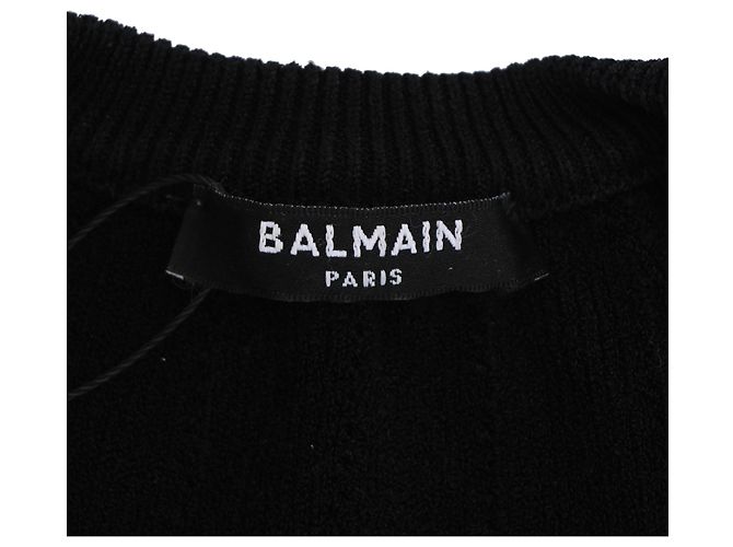 Balmain Body aus gerippter Viskose mit U-Boot-Ausschnitt in Schwarz - Ansicht 5