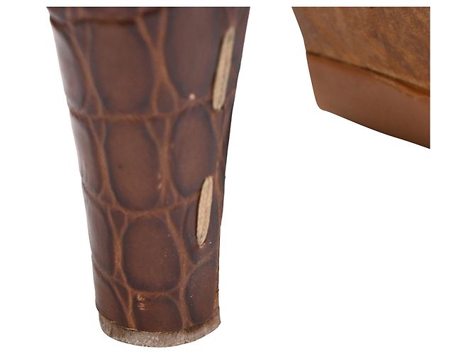 Sandali con platform Miu Miu in pelle marrone con stampa coccodrillo - vista 10