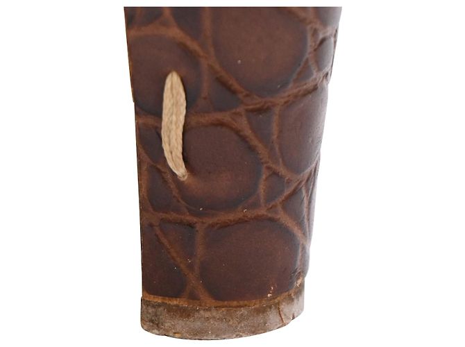 Sandali con platform Miu Miu in pelle marrone con stampa coccodrillo - vista 7