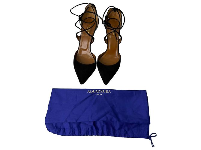 Décolleté Matilde 85 Aquazzura in scamosciato nero - vista 11