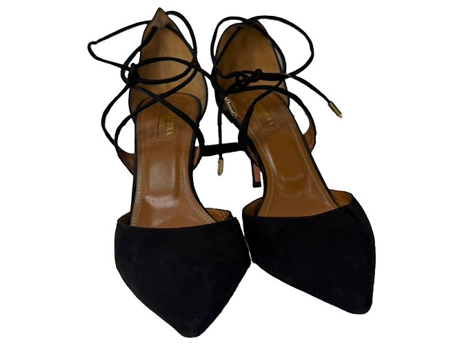 Décolleté Matilde 85 Aquazzura in scamosciato nero - vista 2