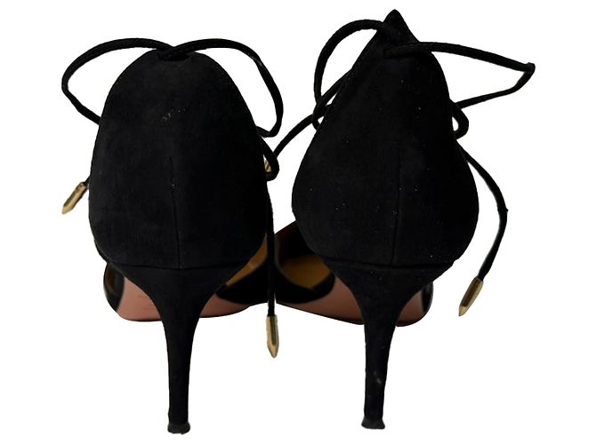 Décolleté Matilde 85 Aquazzura in scamosciato nero - vista 4