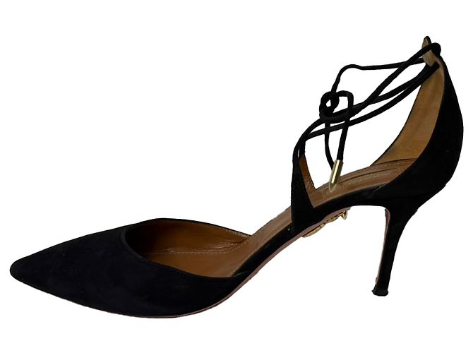 Décolleté Matilde 85 Aquazzura in scamosciato nero - vista 5