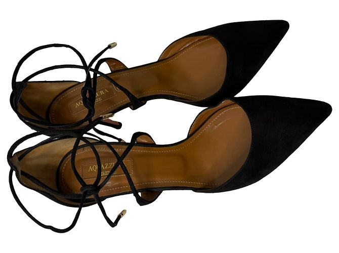 Décolleté Matilde 85 Aquazzura in scamosciato nero - vista 6
