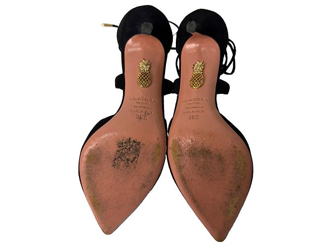 Décolleté Matilde 85 Aquazzura in scamosciato nero - vista 8