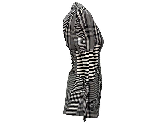 Burberry Stripe & Check Corset Blazer in Multicolor Polyester Multiple colors - view 2