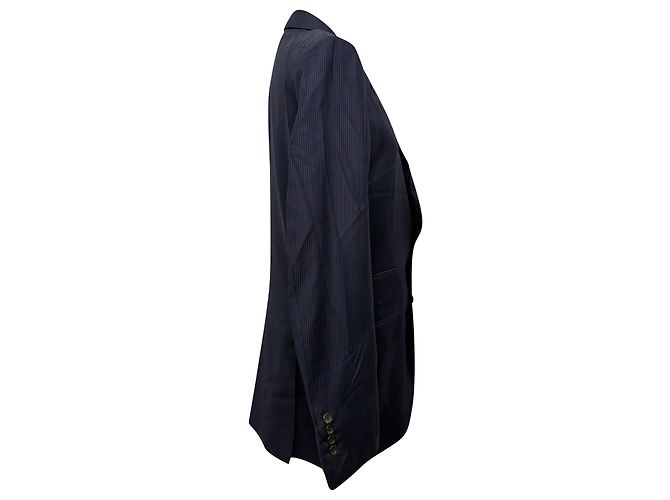 Completo gessato Tom Ford in lana blu navy - vista 3