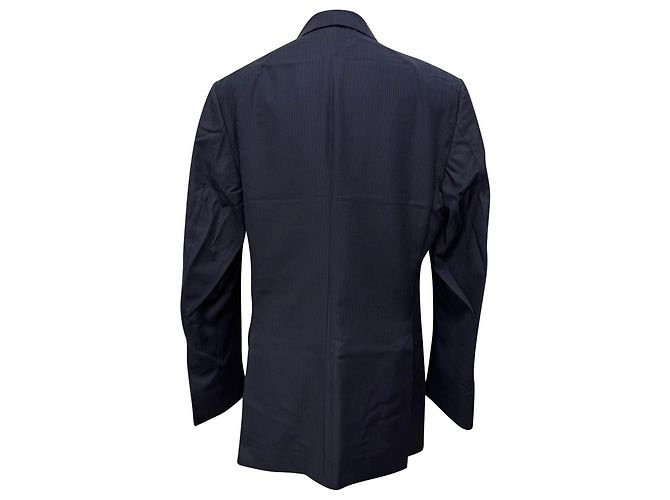 Completo gessato Tom Ford in lana blu navy - vista 4