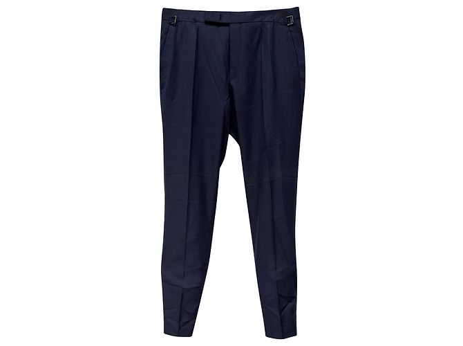 Completo gessato Tom Ford in lana blu navy - vista 5