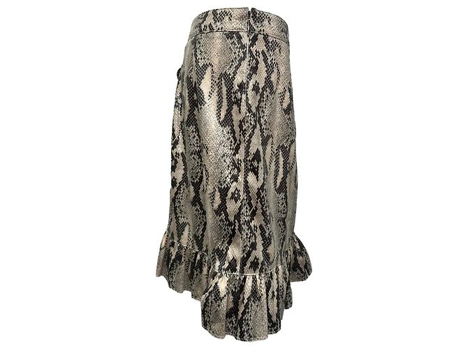 MSGM Minirock mit Schlangenprint und Rüschen aus Polyester in Grau - Ansicht 3