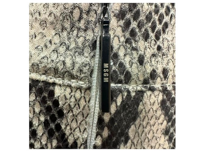MSGM Minirock mit Schlangenprint und Rüschen aus Polyester in Grau - Ansicht 4