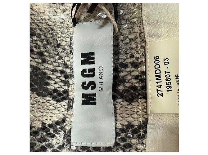 MSGM Minirock mit Schlangenprint und Rüschen aus Polyester in Grau - Ansicht 6
