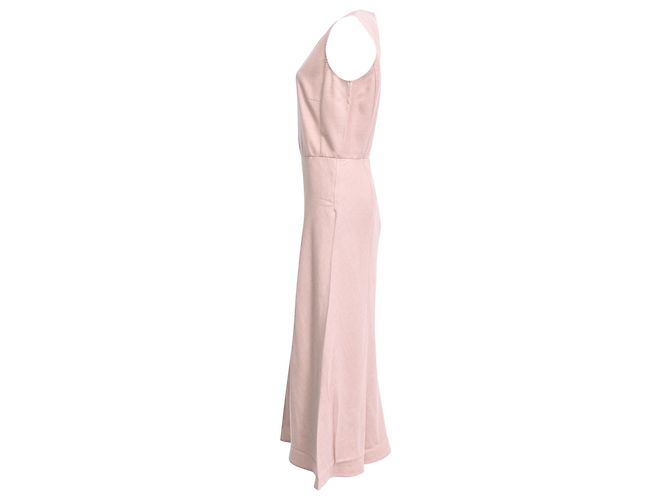 Vestido midi sin mangas Max Mara en lana rosa camel - vista 2