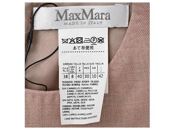 Vestido midi sin mangas Max Mara en lana rosa camel - vista 4