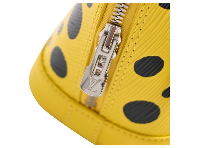 Borsa Louis Vuitton x Yayoi Kusama Alma BB in pelle Epi gialla Giallo Cammello - vista 7