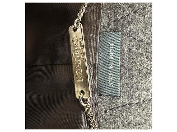Abrigo acampanado de doble botonadura Alexander Mcqueen en lana gris - vista 5