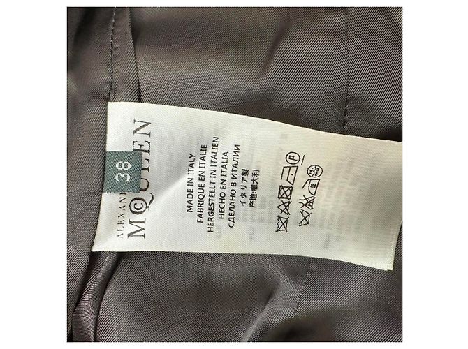 Abrigo acampanado de doble botonadura Alexander Mcqueen en lana gris - vista 6