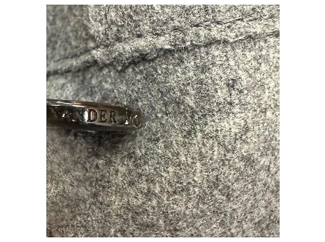 Abrigo acampanado de doble botonadura Alexander Mcqueen en lana gris - vista 8