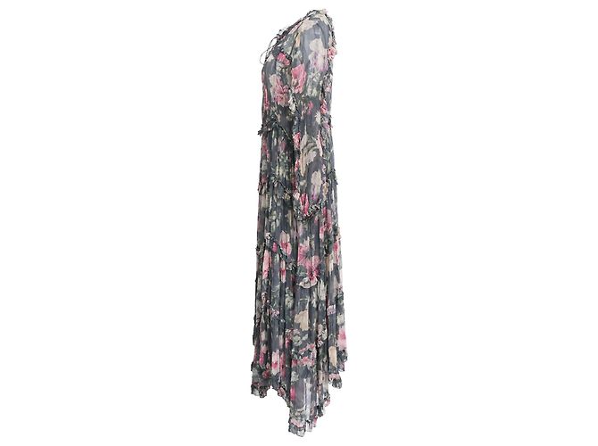 Abito midi a balze con stampa floreale in seta multicolore Zimmermann - vista 2