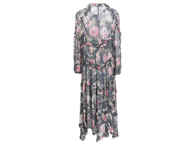 Abito midi a balze con stampa floreale in seta multicolore Zimmermann - vista 3