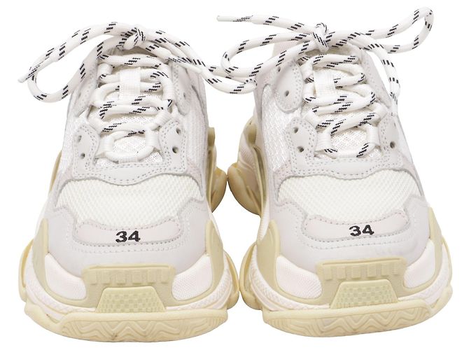 Baskets Triple S Balenciaga en polyester blanc Écru - vue 2