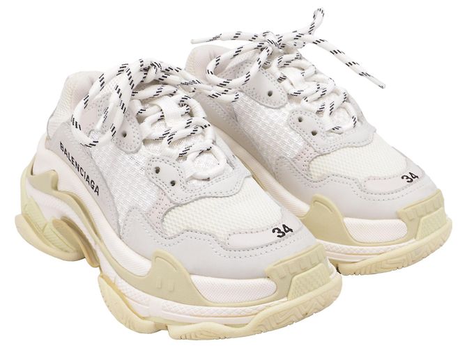Baskets Triple S Balenciaga en polyester blanc Écru - vue 5