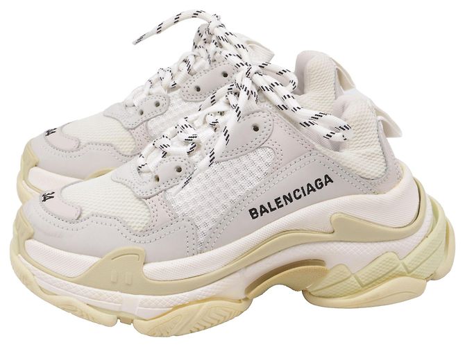 Baskets Triple S Balenciaga en polyester blanc Écru - vue 6