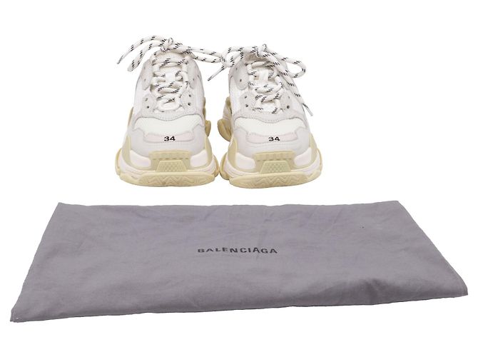 Baskets Triple S Balenciaga en polyester blanc Écru - vue 7