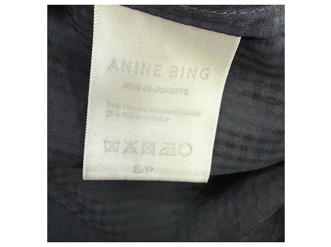 Anine Bing Texturierte Button-Down-Hemd aus schwarzer Viskose - Ansicht 5