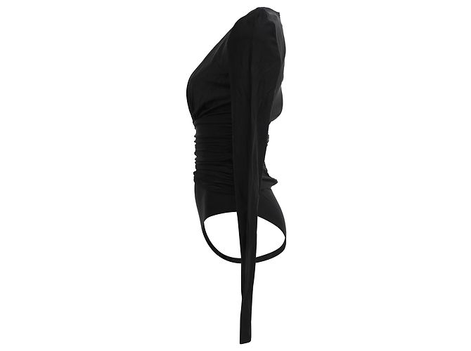 Body Alexandre Vauthier con scollo a V in viscosa nera Nero - vista 2