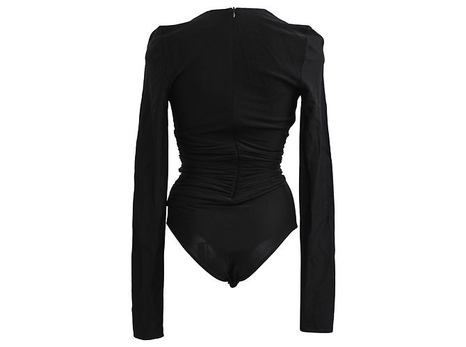 Body Alexandre Vauthier con scollo a V in viscosa nera Nero - vista 3