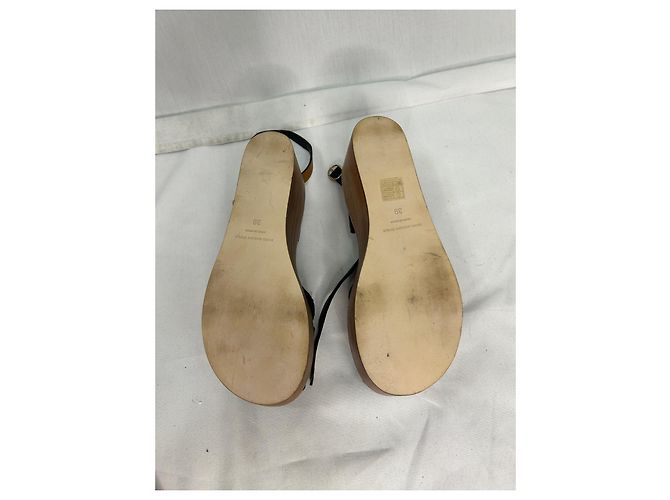 Sandali con zeppa Zia in pelle nera di Isabel Marant Étoile Nero - vista 8