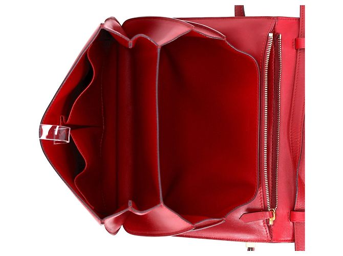 Céline Borsa a tracolla Celine Medium Classic Box in pelle di vitello bordeaux Rosso Bordò - vista 4