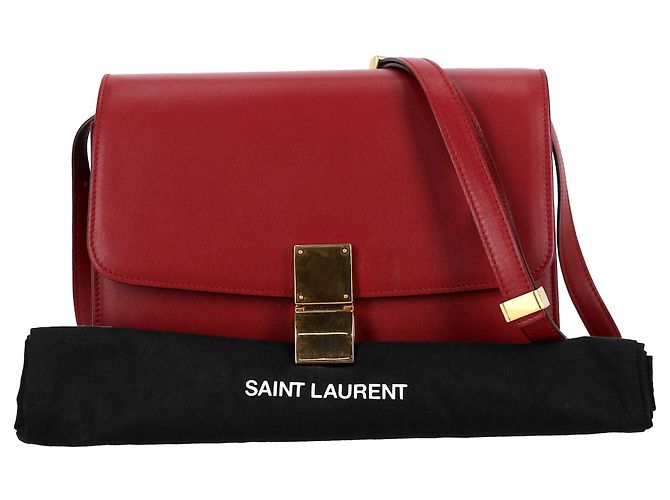 Céline Borsa a tracolla Celine Medium Classic Box in pelle di vitello bordeaux Rosso Bordò - vista 5