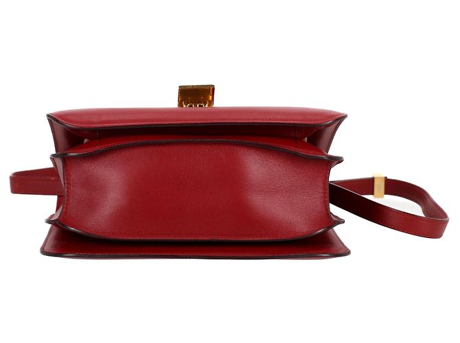 Céline Borsa a tracolla Celine Medium Classic Box in pelle di vitello bordeaux Rosso Bordò - vista 7