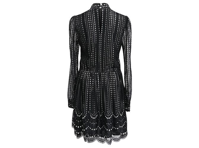 Mini abito in pizzo decorato Michael Kors in nylon nero - vista 3