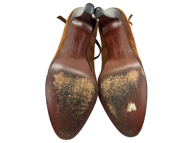 Escarpins com fivela Ralph Lauren Collection em couro e camurça marrom - vista 7