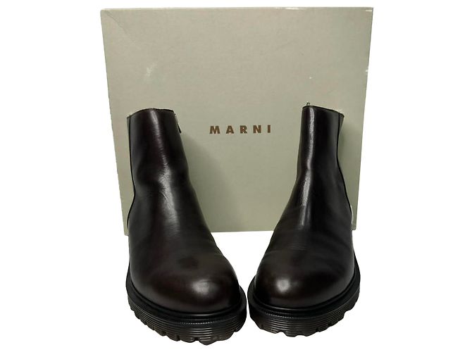 Stivaletti Marni in pelle nera Nero - vista 8