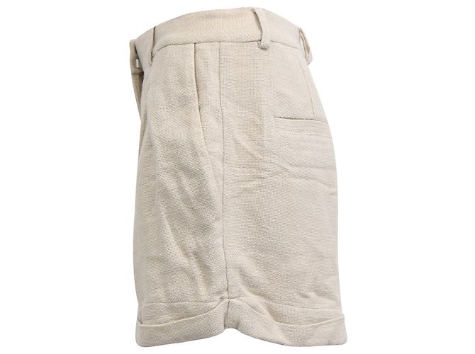 Short plissado Luisa da Staud em algodão ecru Branco - vista 2