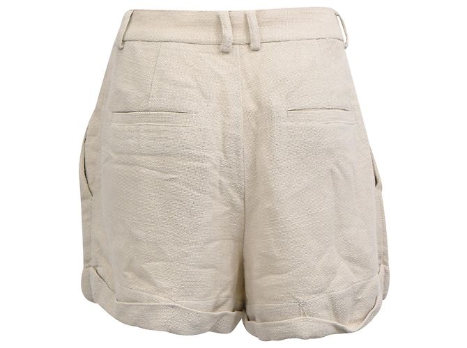 Short plissado Luisa da Staud em algodão ecru Branco - vista 3