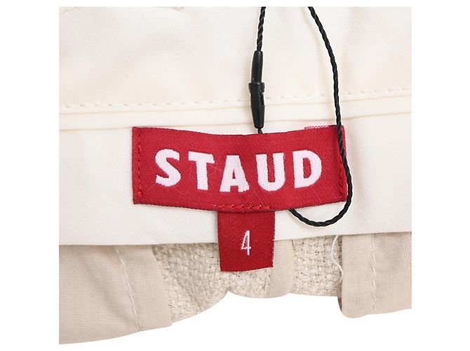 Short plissado Luisa da Staud em algodão ecru Branco - vista 4