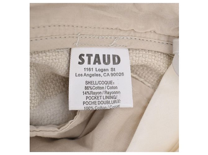 Short plissado Luisa da Staud em algodão ecru Branco - vista 5