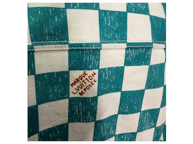 Chaqueta Trucker Louis Vuitton Damier Denim en algodón verde - vista 5