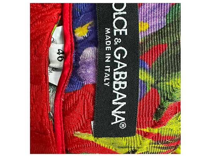 Pantaloncini medi in jacquard floreale multicolore in cotone Dolce & Gabbana - vista 2