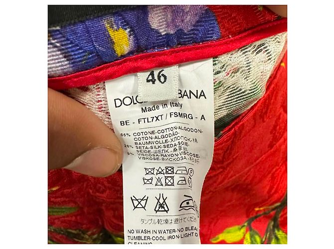 Pantaloncini medi in jacquard floreale multicolore in cotone Dolce & Gabbana - vista 4