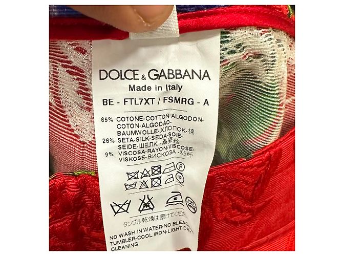 Pantaloncini medi in jacquard floreale multicolore in cotone Dolce & Gabbana - vista 5