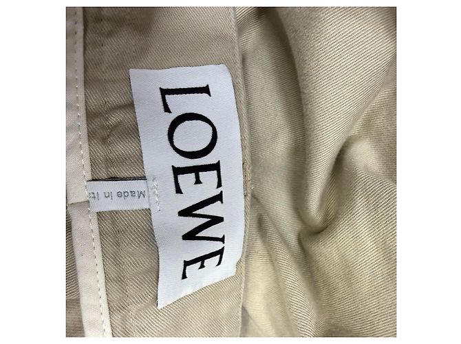 Pantaloni Cargo Loewe in cotone beige - vista 3