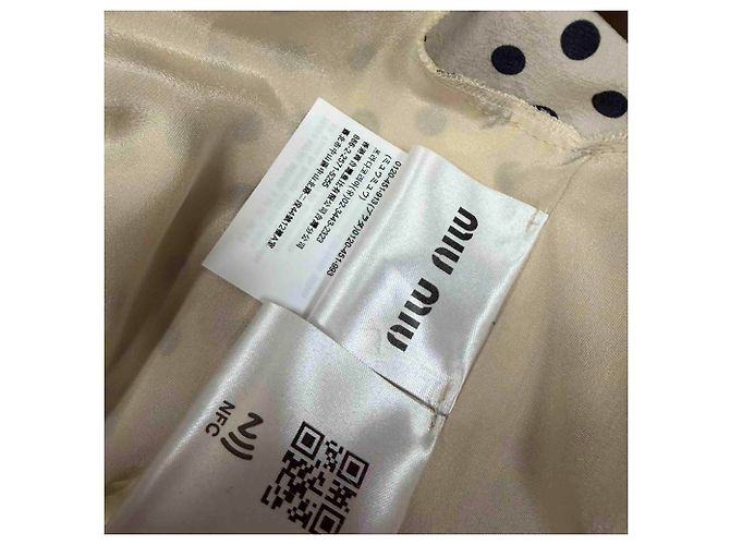 Top de seda blanca con mangas abullonadas y lunares Miu Miu Blanco - vista 5