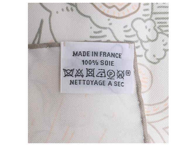 Hermès Please Hold The Line Schal aus weißer Seide - Ansicht 3
